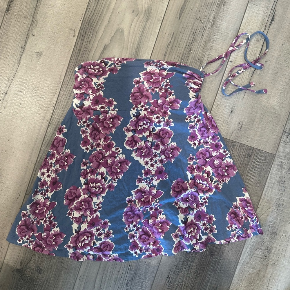 Patagonia skirt tie waist purple flowers